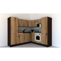 Bucatarie de Colt GENA NEW 11 DR. 210-230, Cu Corp de Cuptor, Wenge / Decor K365